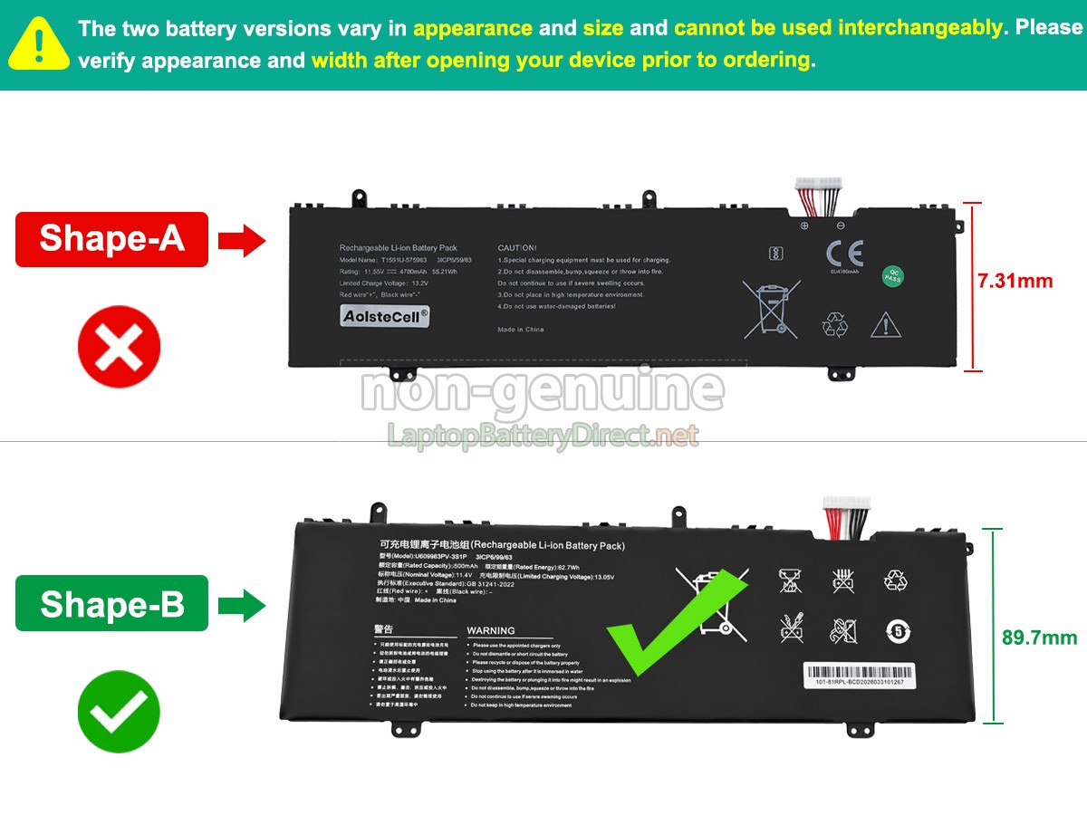 replacement Acer T1561U-575983 battery
