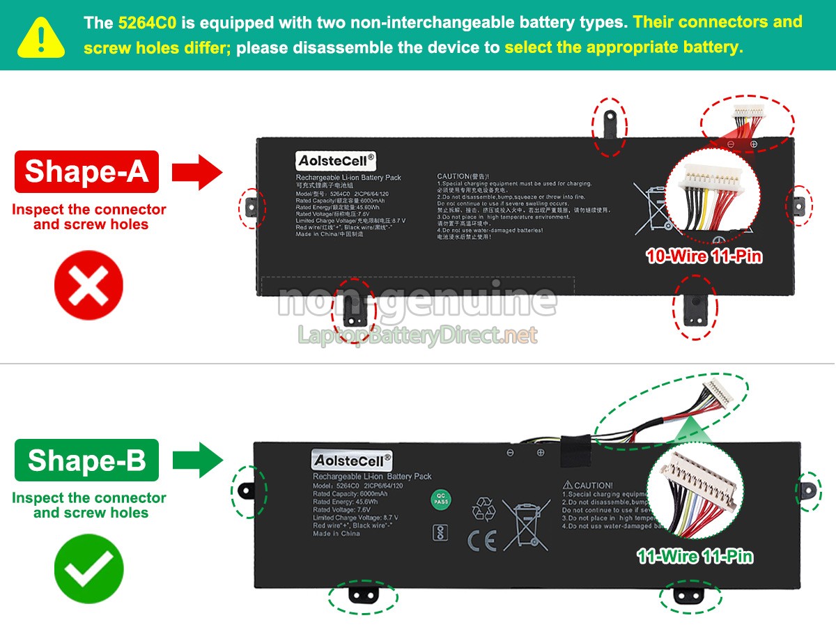 replacement AolsteCell 5264C0 battery