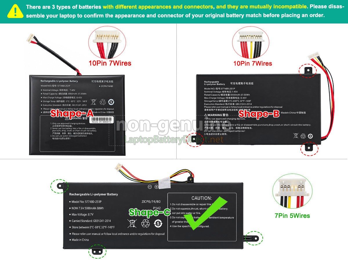 replacement AolsteCell 577480-2S1P battery