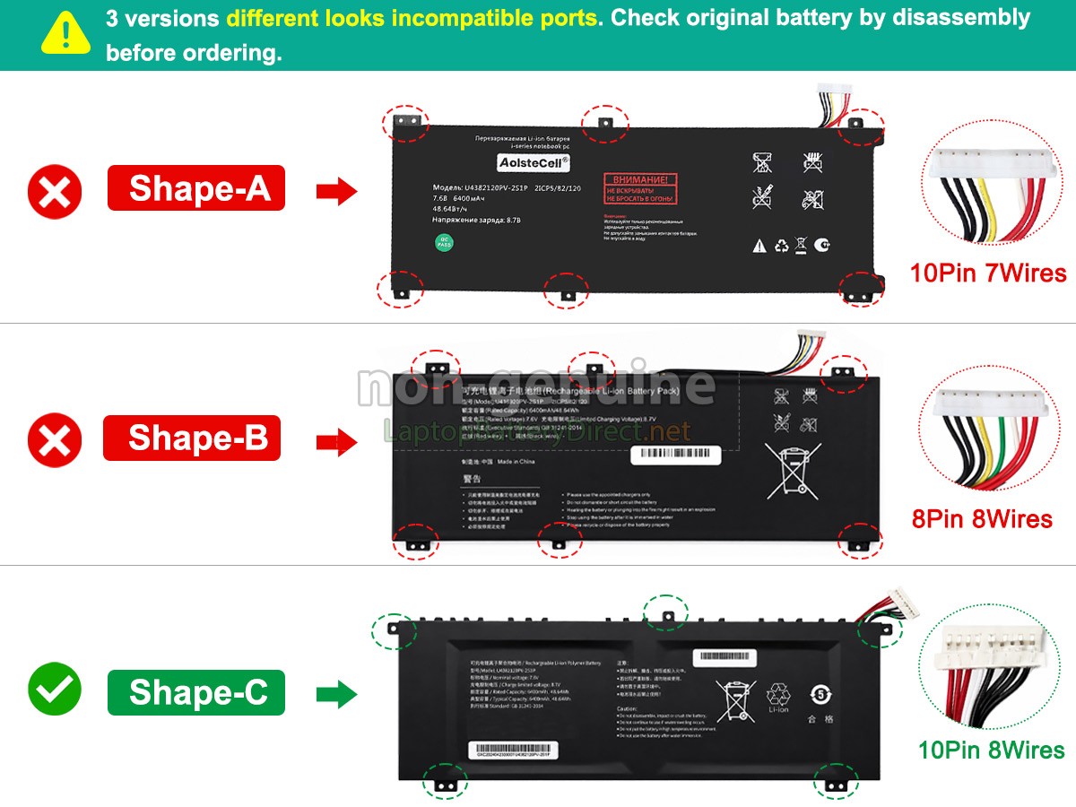 replacement AolsteCell U4382120PV-2S1P battery