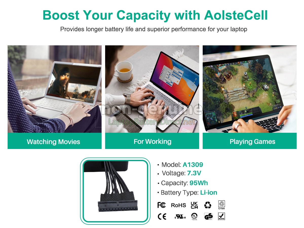 replacement Apple MacBook Pro 17 inch A1297 (2009 Version) battery