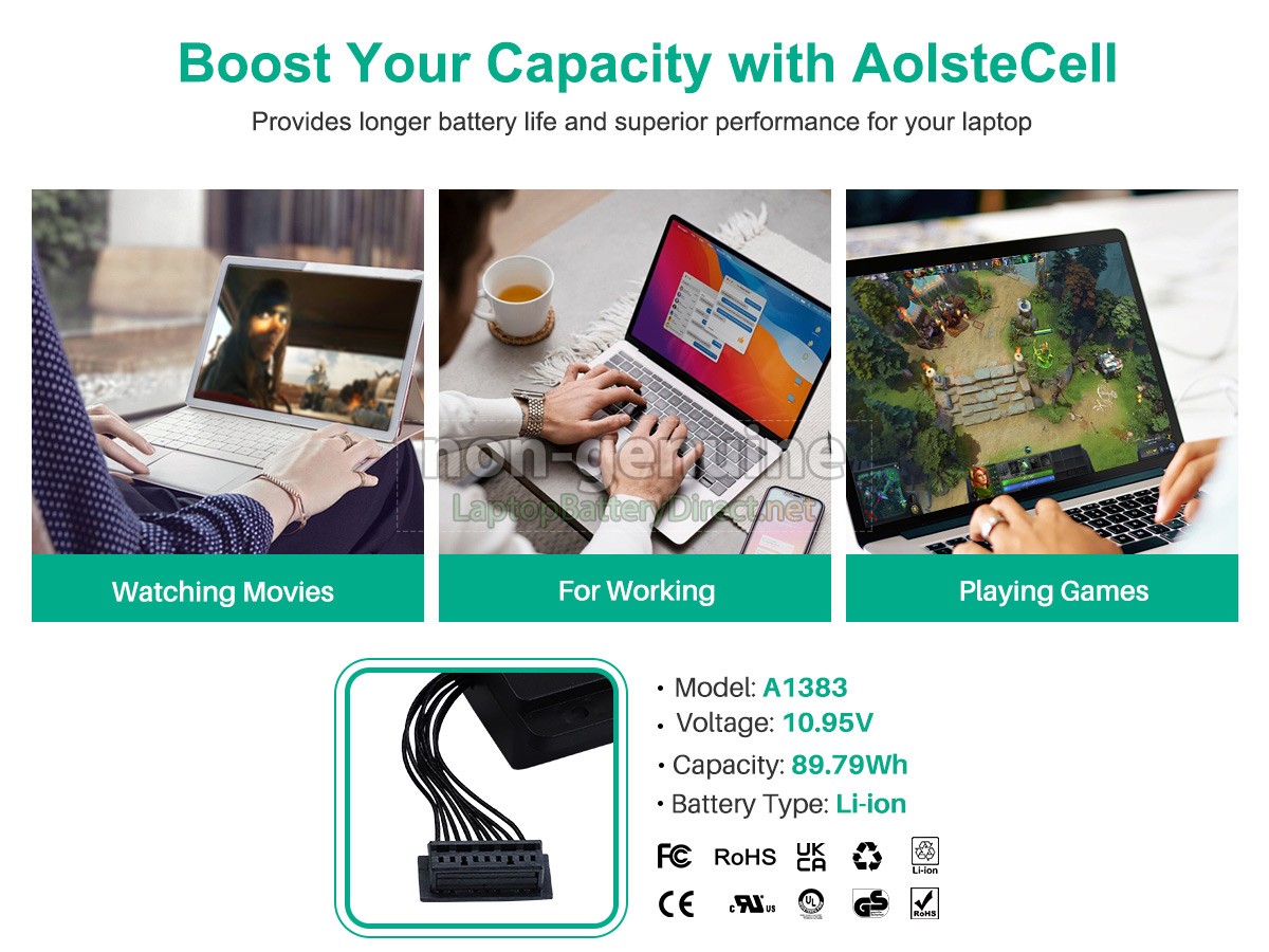 replacement Apple MacBook Pro Core I7 2.3GHZ 17 inch Unibody A1297(EMC 2352-1*) battery