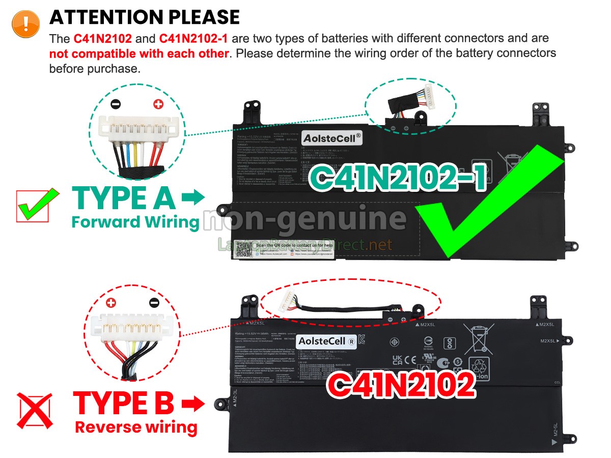 replacement Asus C41N2102-1 battery