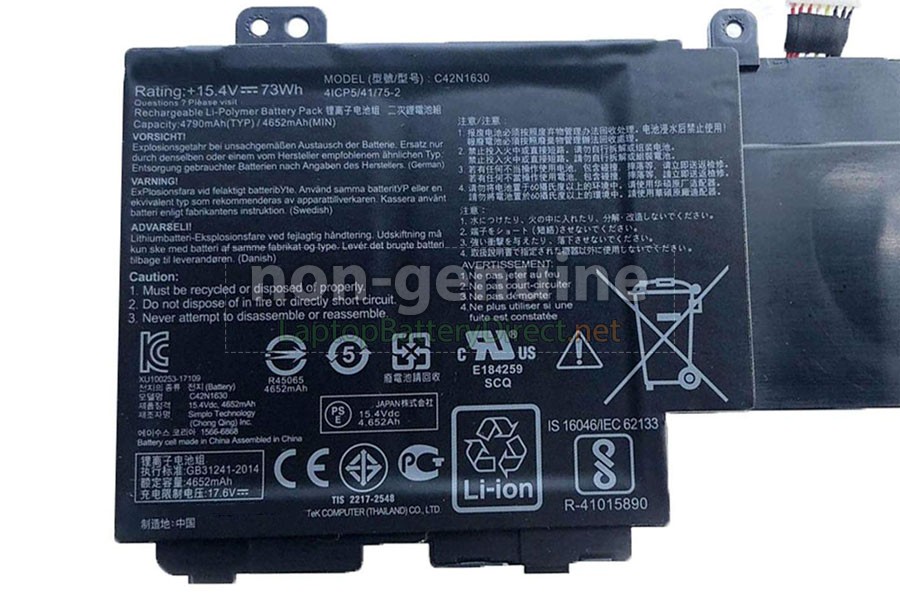 High Quality Asus Zenbook Pro Ux550ve Xh71 Replacement Battery Laptop Battery Direct
