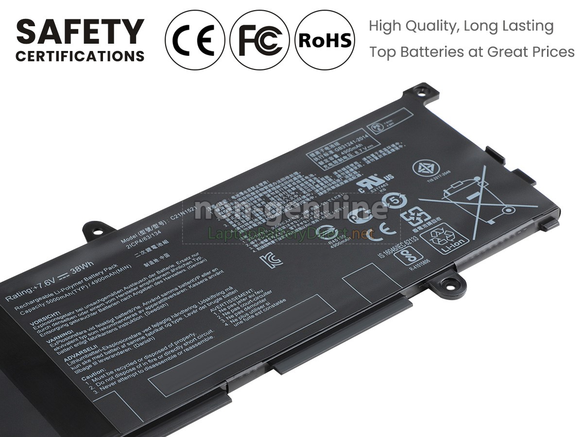 replacement Asus C21N1521 battery