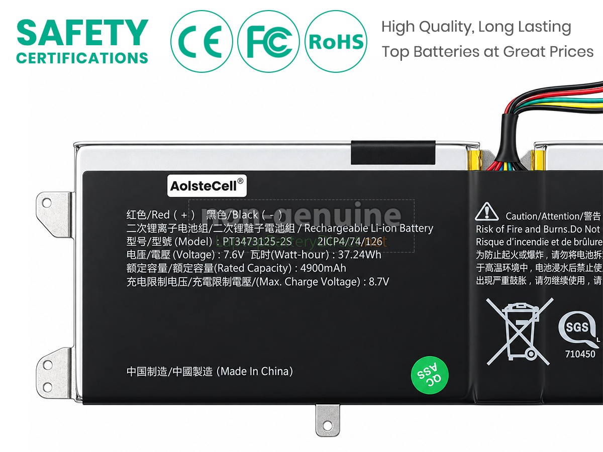 replacement Avita PT3473125-2S battery