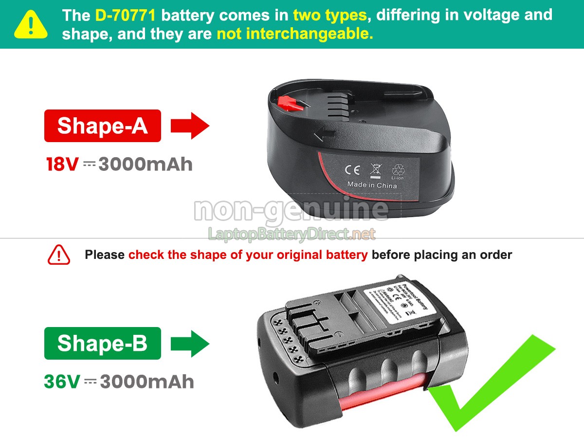 replacement Bosch D-70771 battery