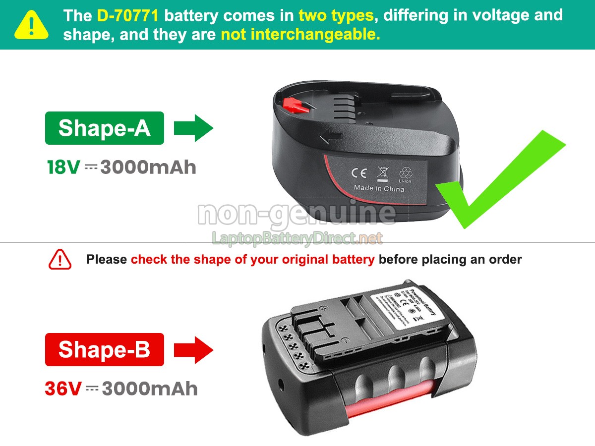 replacement Bosch D-70771 battery