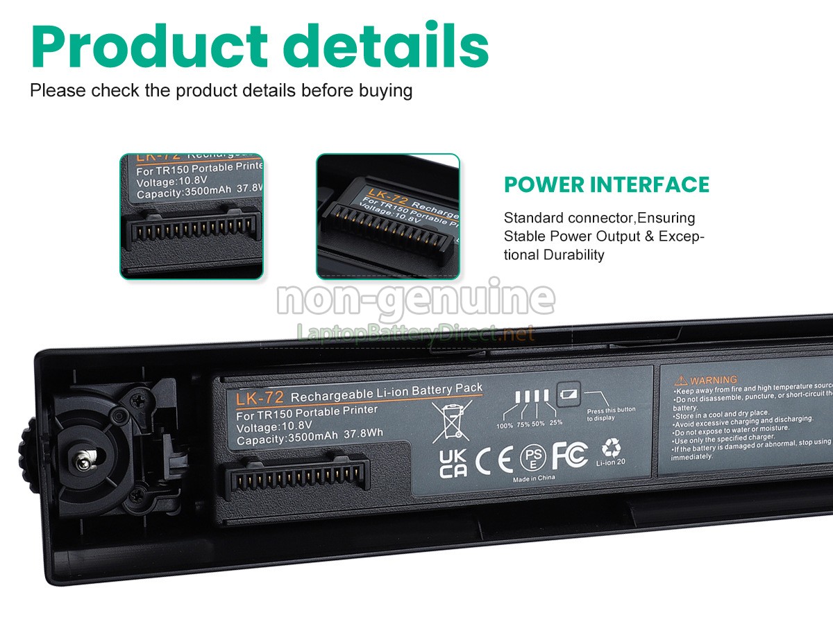 replacement Canon TR153 A4 MOBILE PRINTER battery