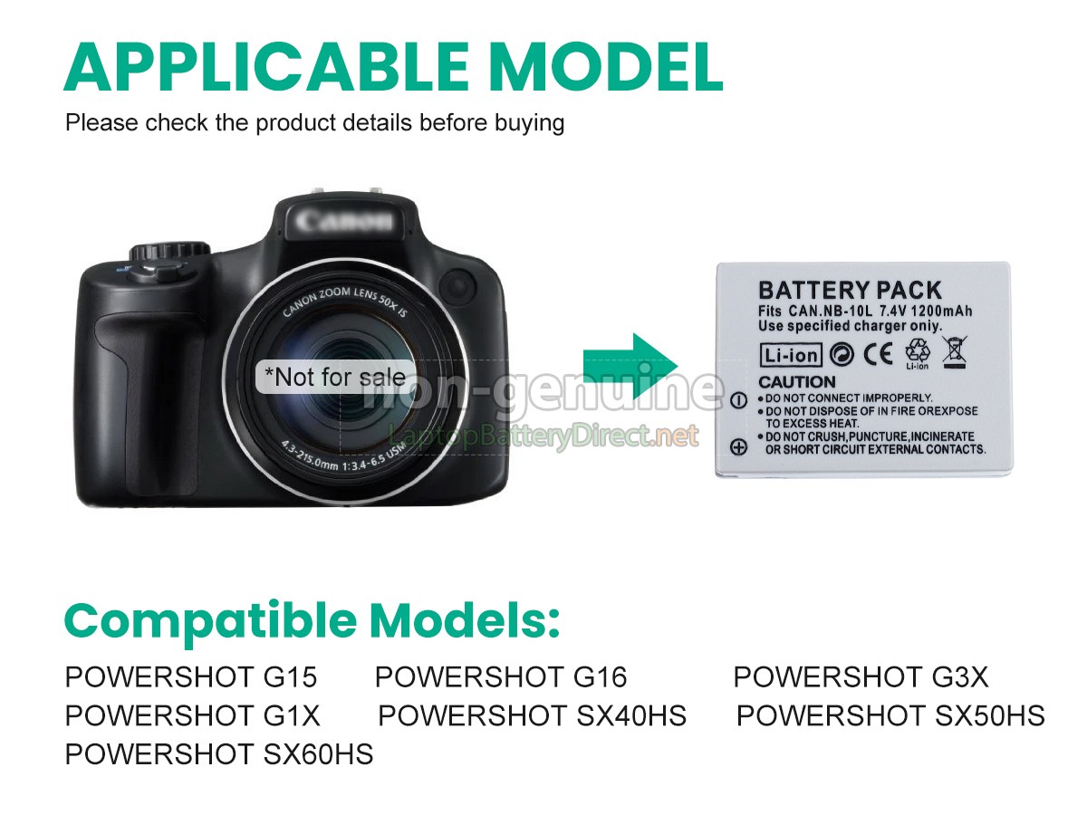 replacement Canon POWERSHOT G16 battery