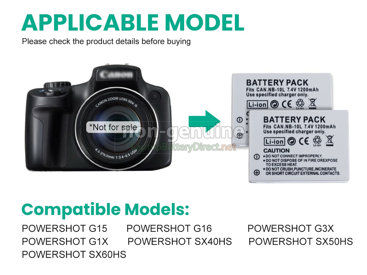 replacement Canon POWERSHOT G16 battery