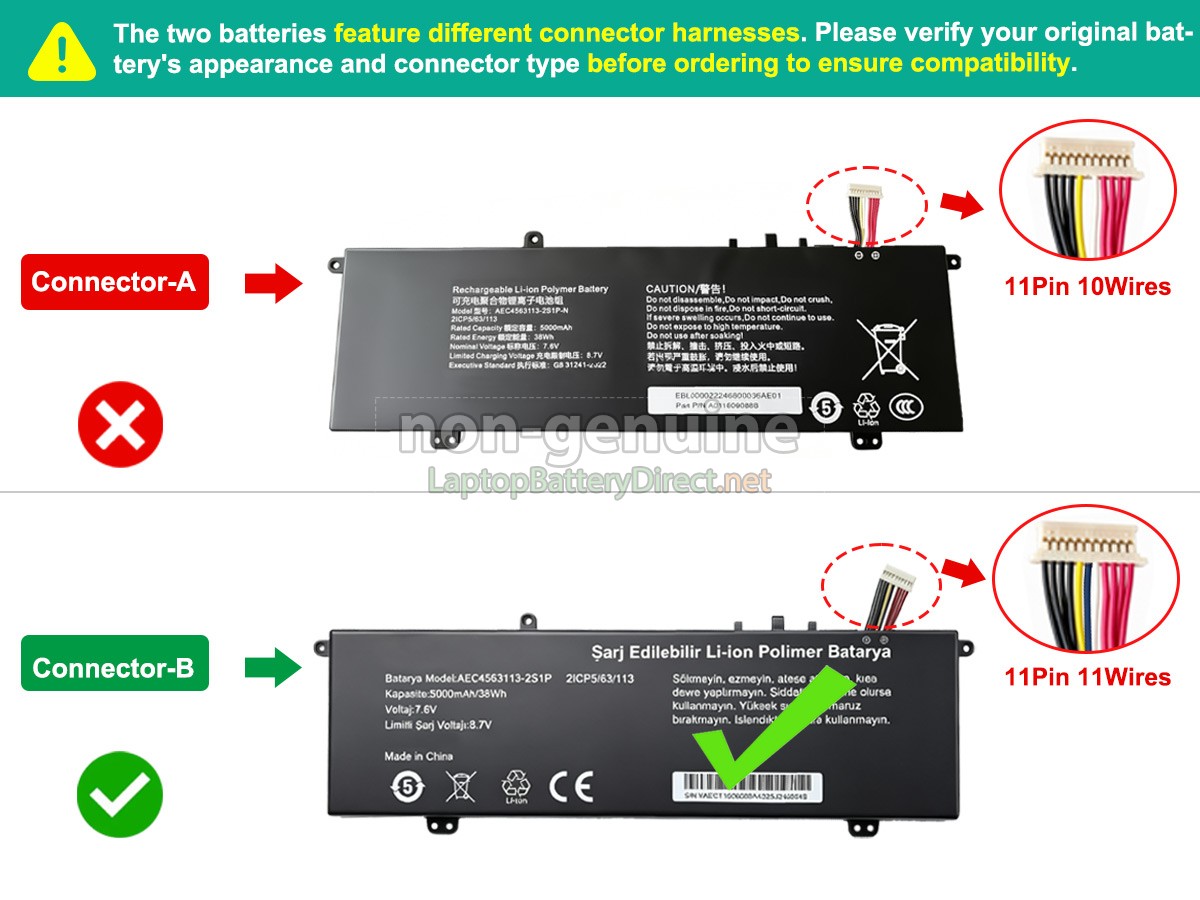 replacement Casper AEC4563113-2S1P-N battery