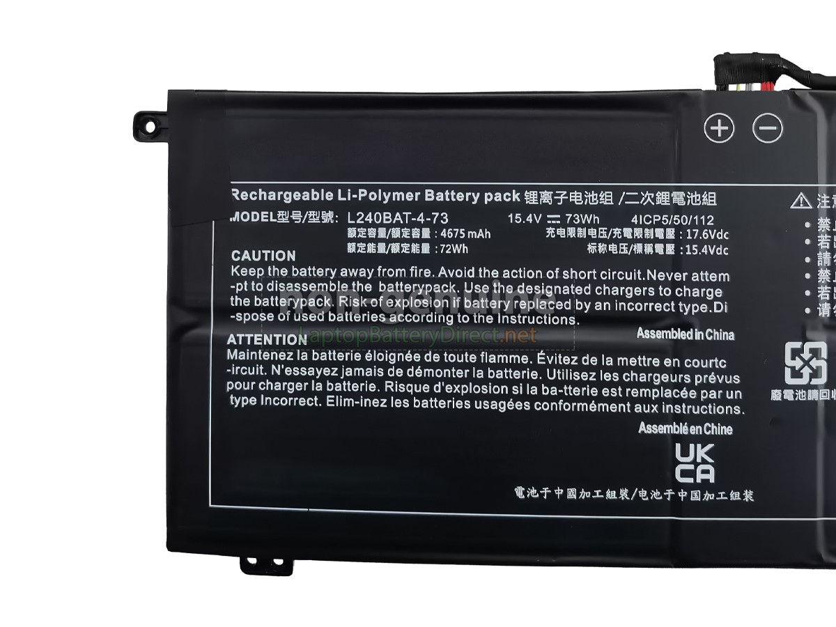replacement Clevo 6-87-L240S-74B00 battery