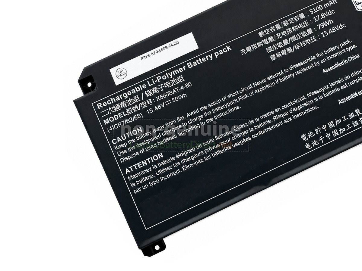 replacement Clevo 6-87-X560S-81N00 battery