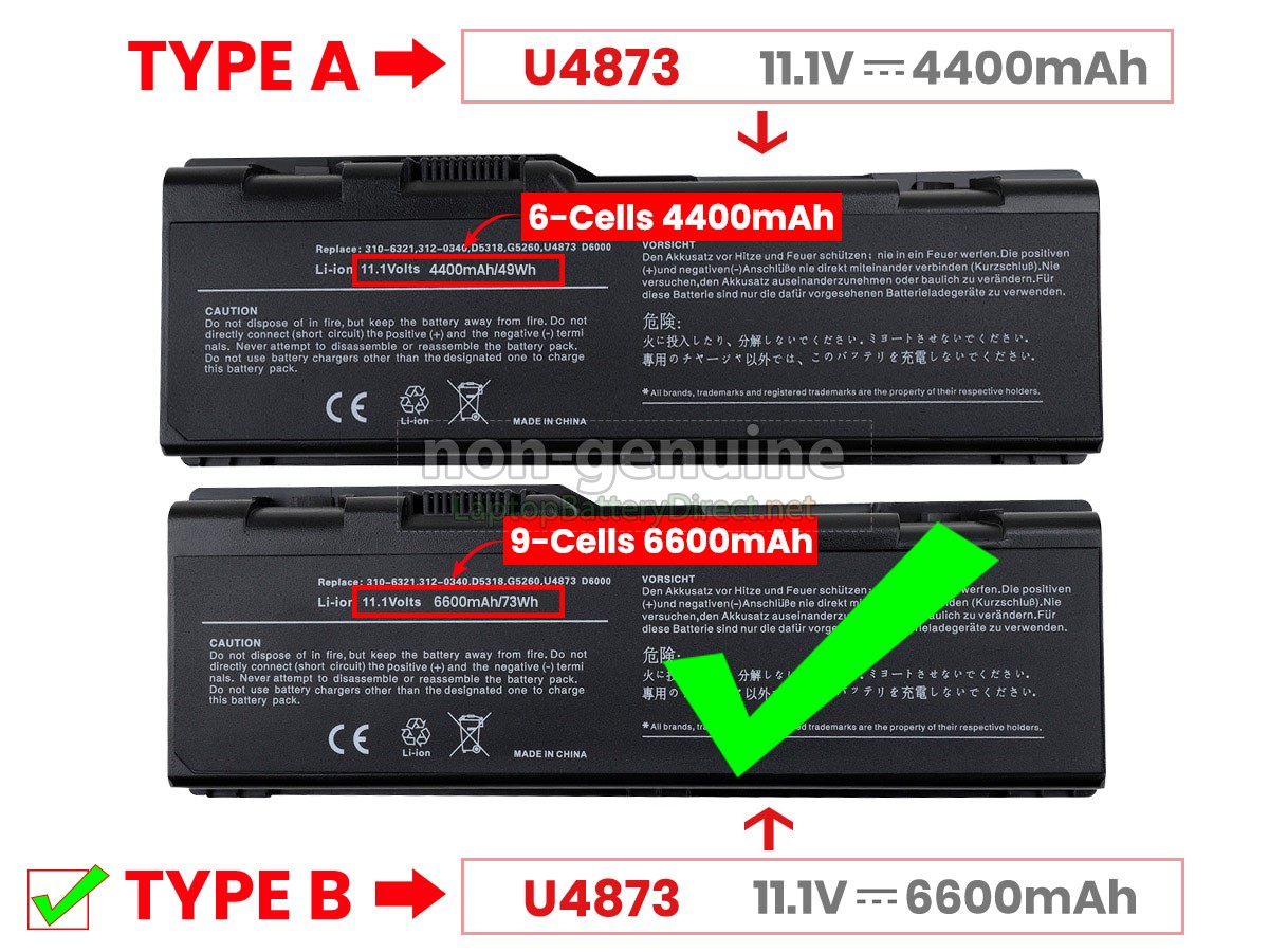 replacement Dell Inspiron 9200 battery