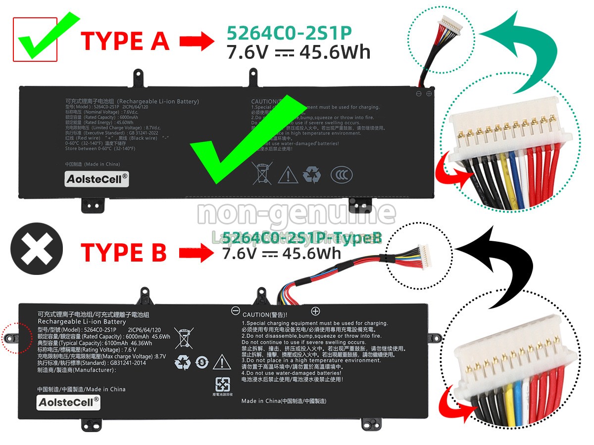 replacement Haier 5264C0-2S1P battery