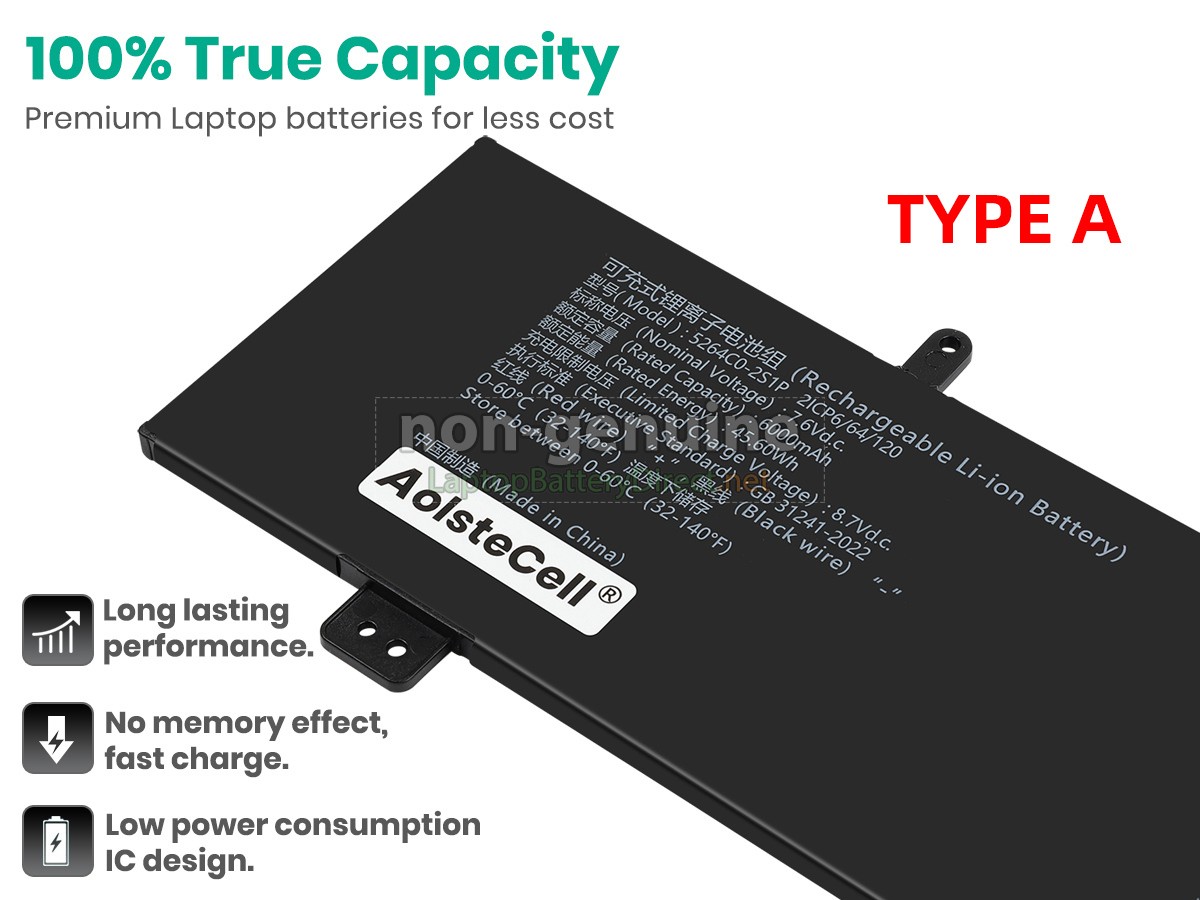 replacement Haier 5264C0-2S1P battery