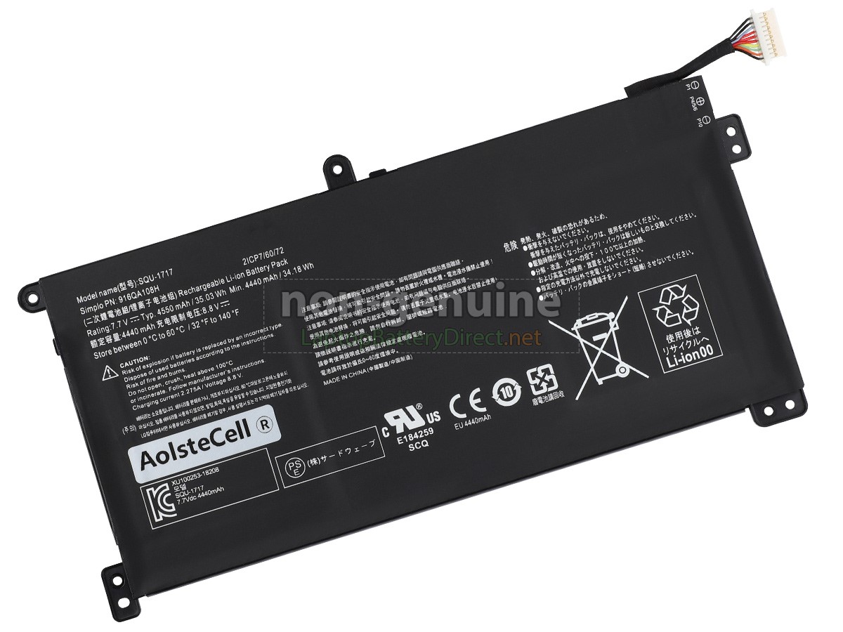 replacement Hasee SQU-1717 battery