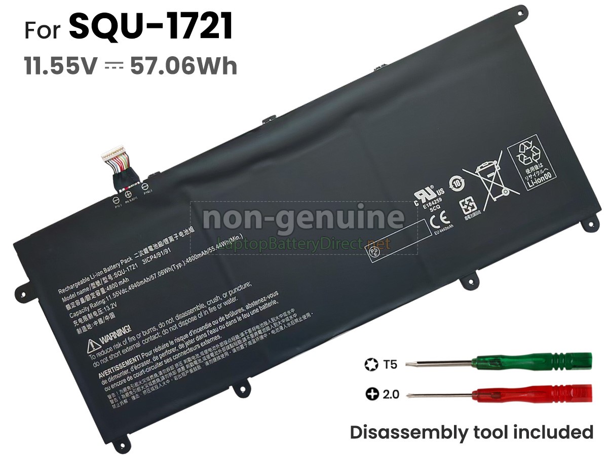 replacement Hasee SQU-1721(3ICP4/91/91) battery