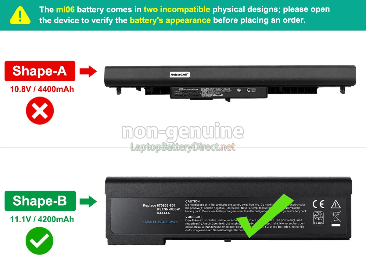 replacement HP MI06 battery