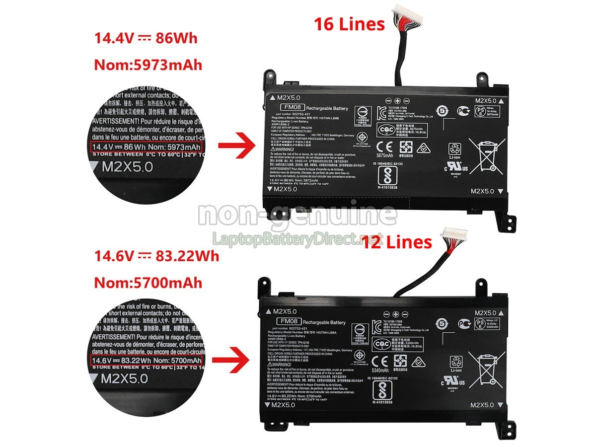 replacement HP Omen 17-AN105NI battery