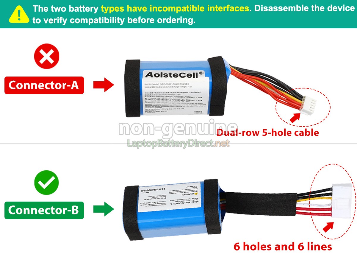replacement JBL CHARGE 5 WIRELESS BLUETOOTH SPEAKER battery