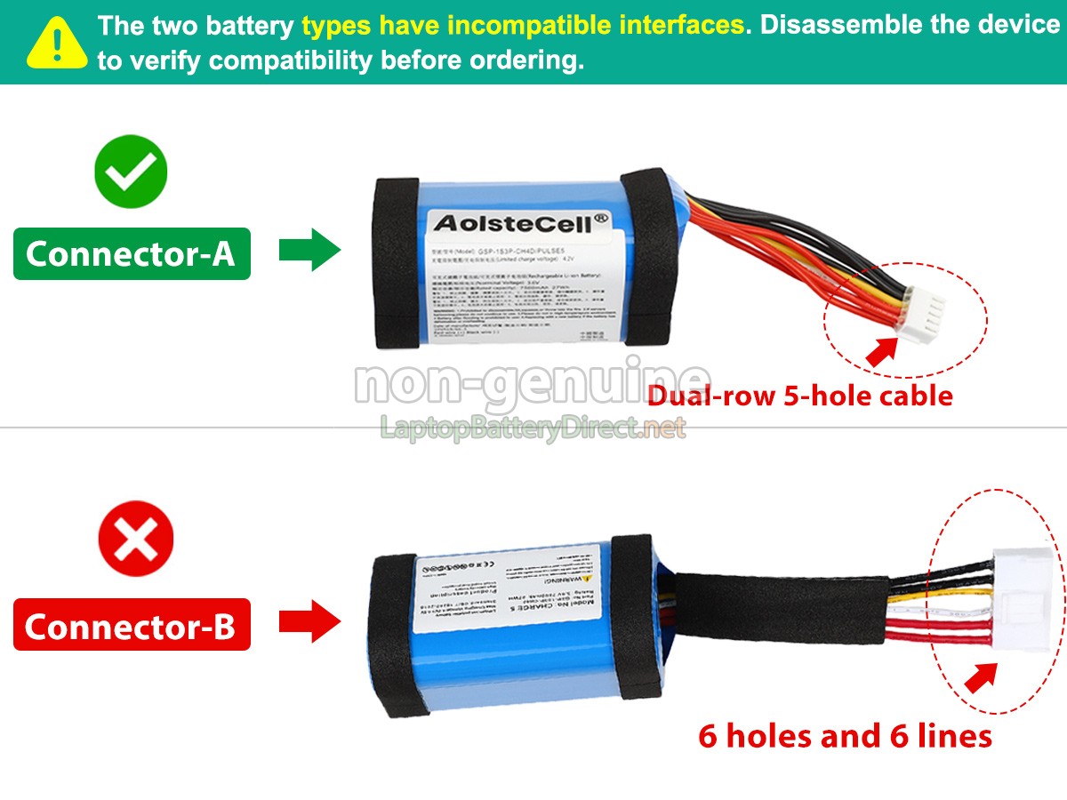 replacement JBL CHARGE 5 WIRELESS BLUETOOTH SPEAKER battery