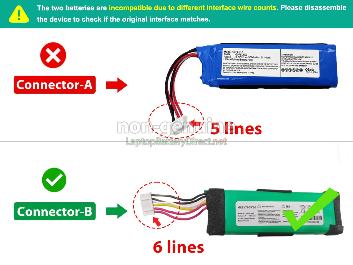 replacement JBL GSP872693 battery