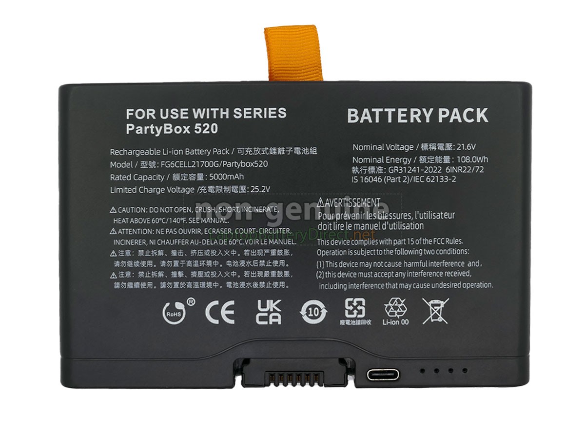 replacement JBL FG6CELL21700G battery