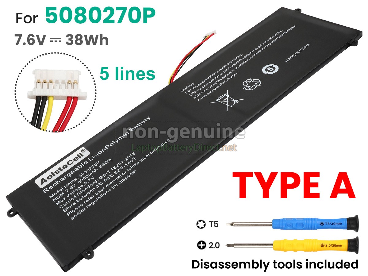 replacement Jumper 5080270P battery