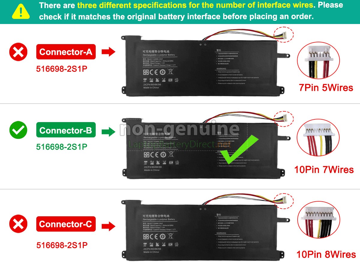replacement Jumper 516698-2S1P battery