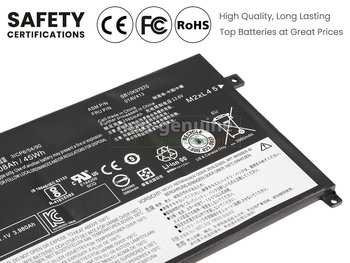 replacement Lenovo 01AV411 battery