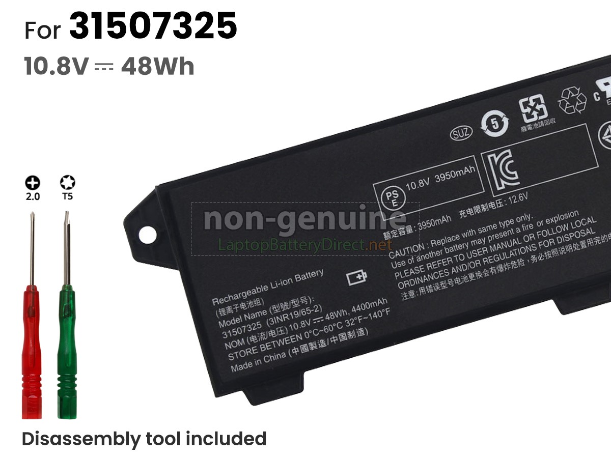 replacement Lenovo 31507325 battery