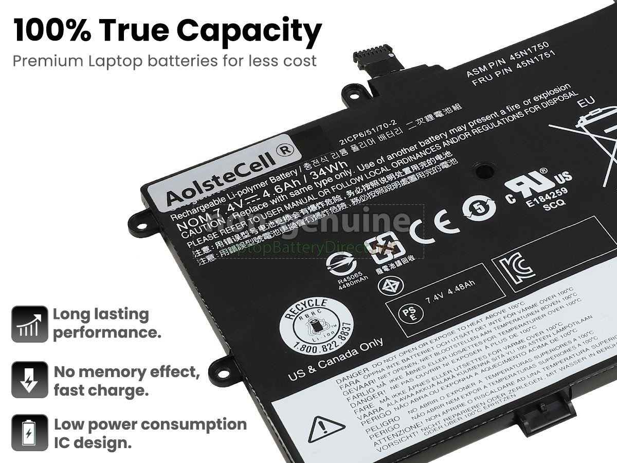 replacement Lenovo 45N1748 battery
