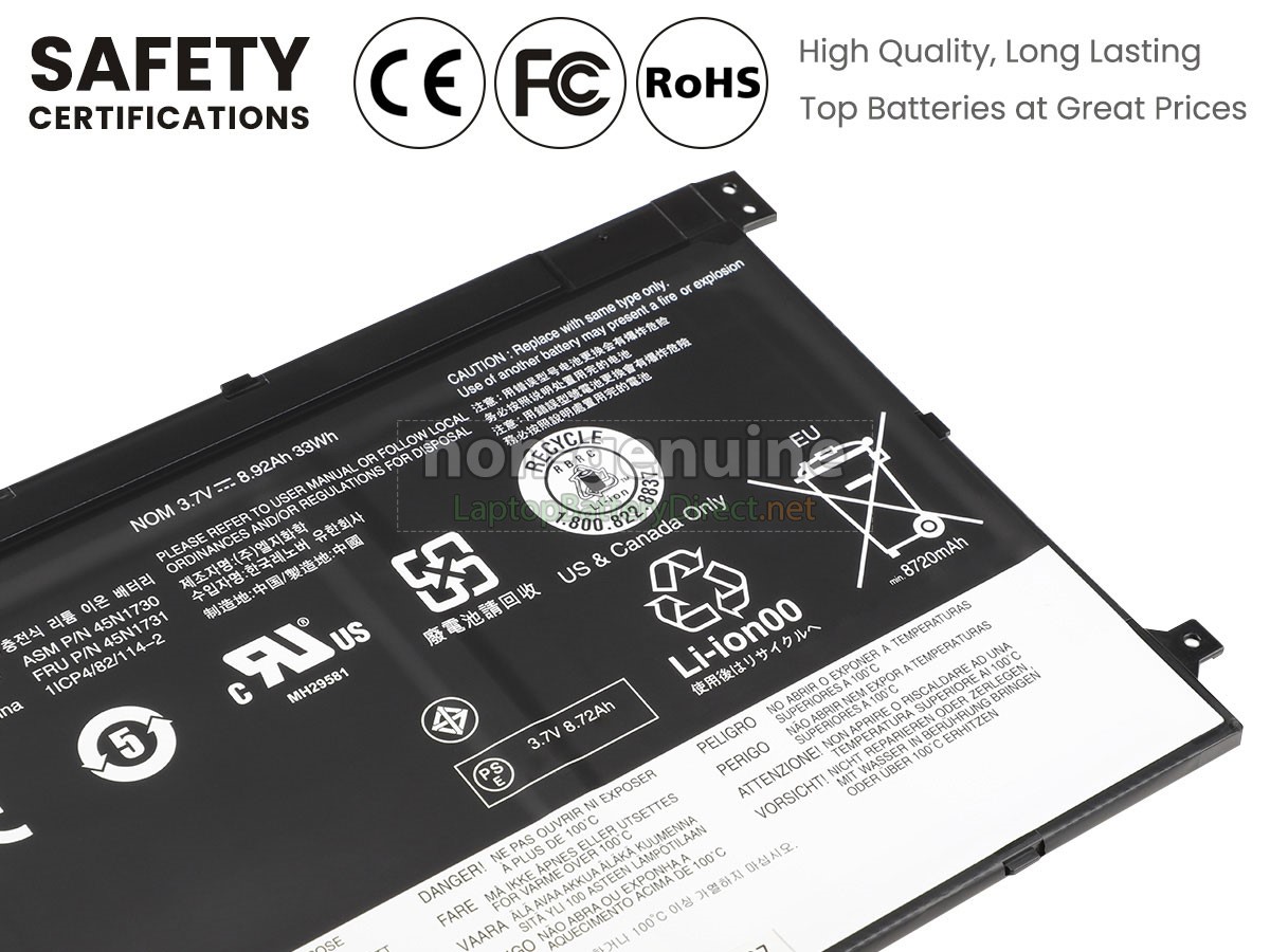 replacement Lenovo 45N1733 battery