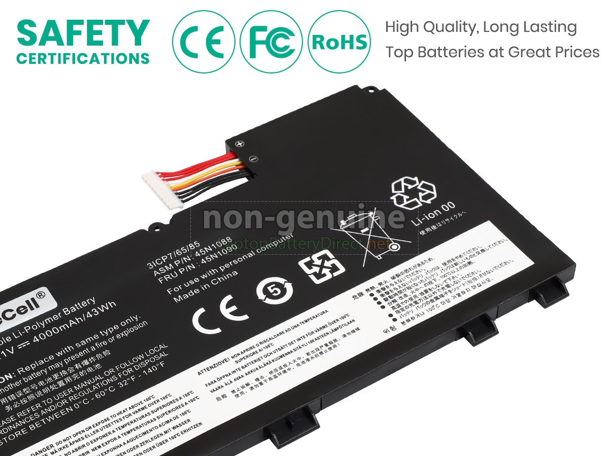 replacement Lenovo 45N1089 battery