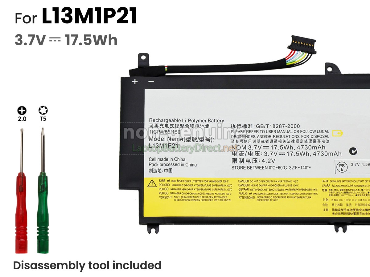 replacement Lenovo L13M1P21 battery