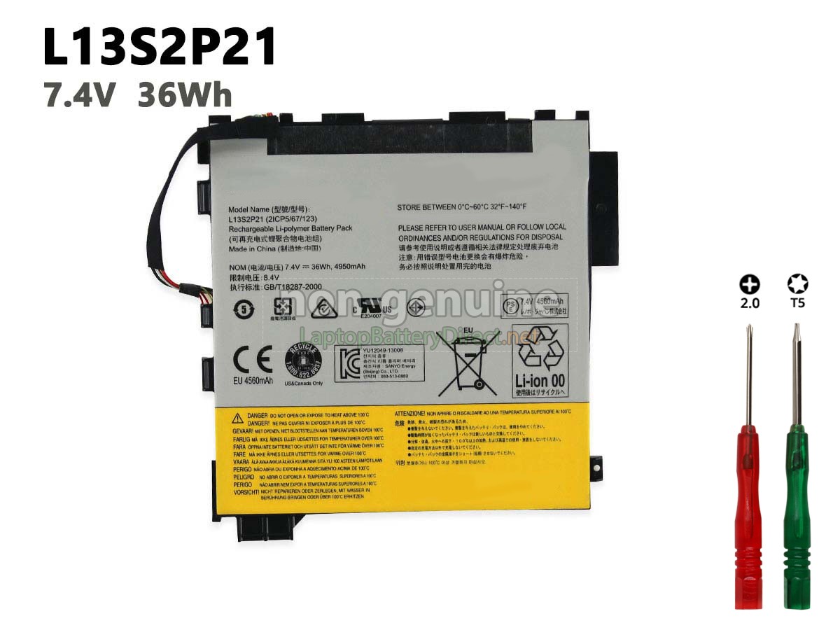 replacement Lenovo L13S2P21(2ICP5/67/123) battery