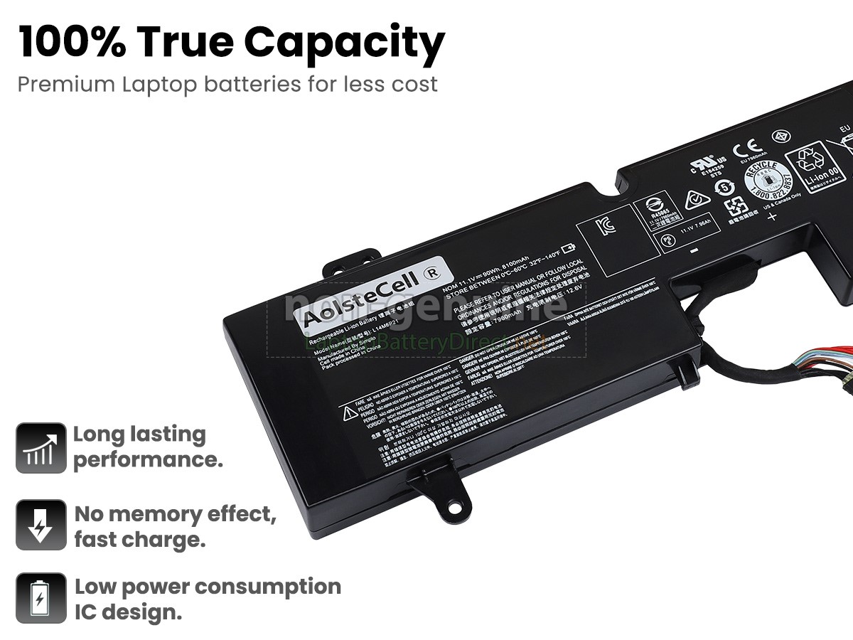 replacement Lenovo IdeaPad Y910-17ISK-80V1 battery