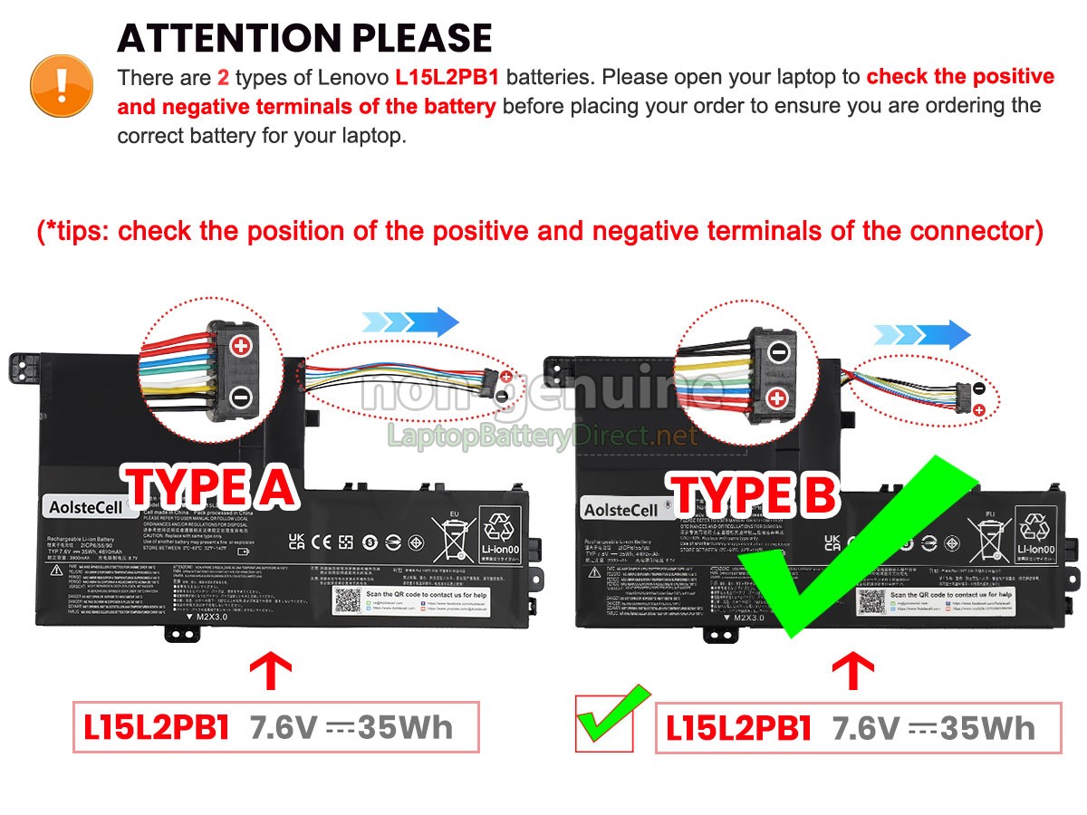 replacement Lenovo L15L2PB1(2ICP6/55/90) battery