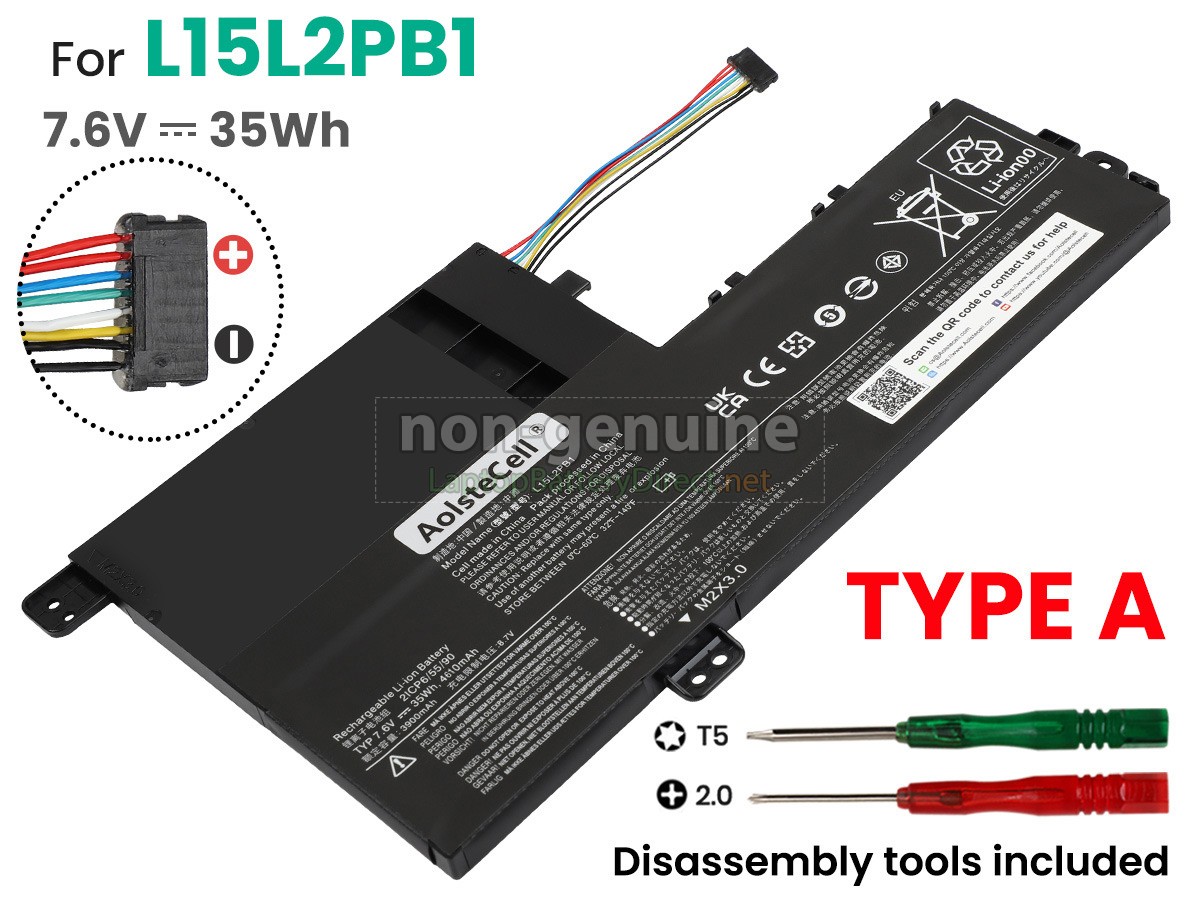 replacement Lenovo L15L2PB1(2ICP6/55/90) battery