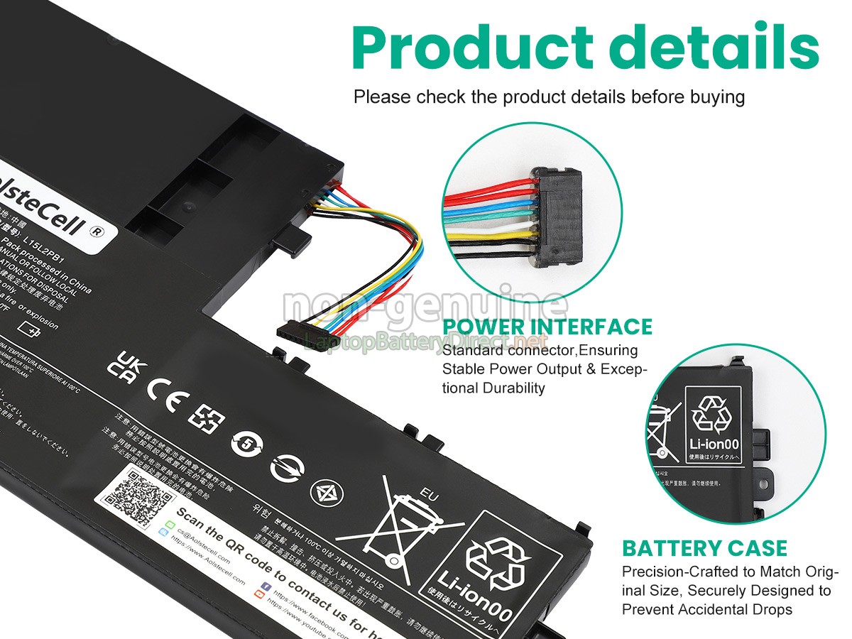 replacement Lenovo L15L2PB1(2ICP6/55/90) battery