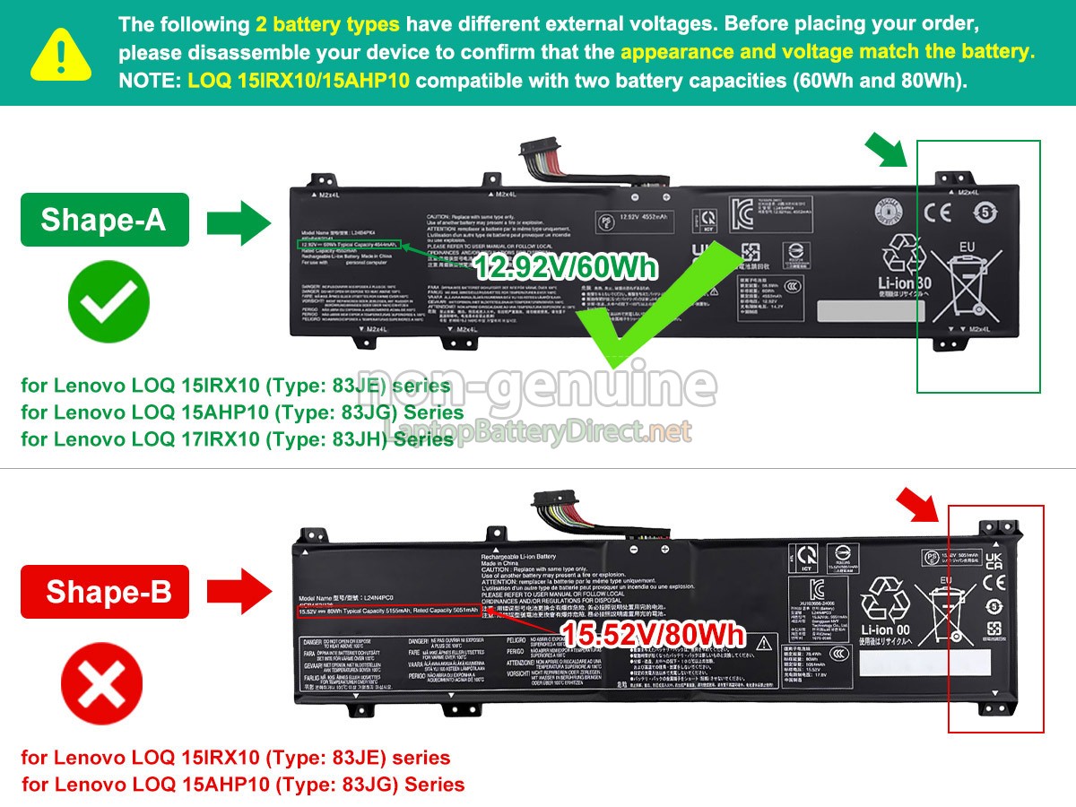 replacement Lenovo LOQ 15IRX10-83JE00T6DP battery