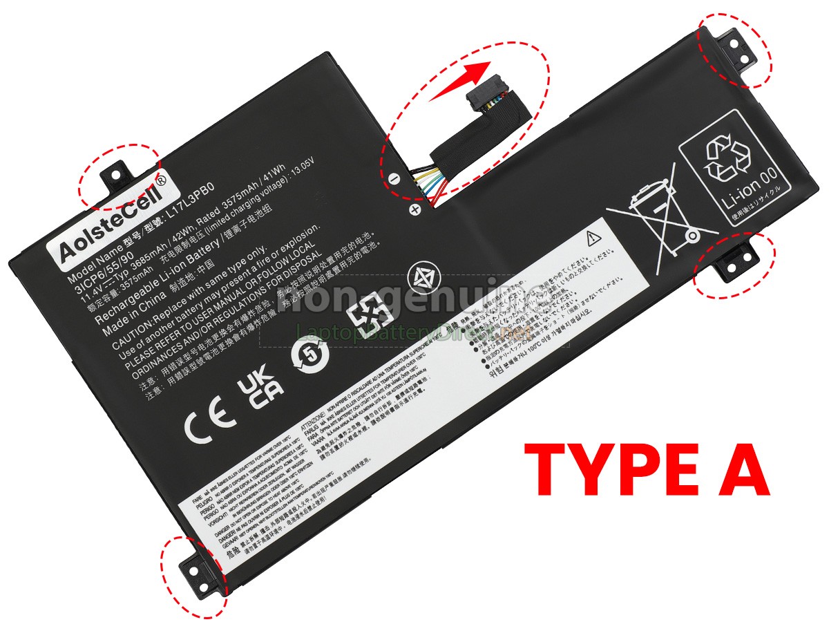 replacement Lenovo L17M3PB0 battery