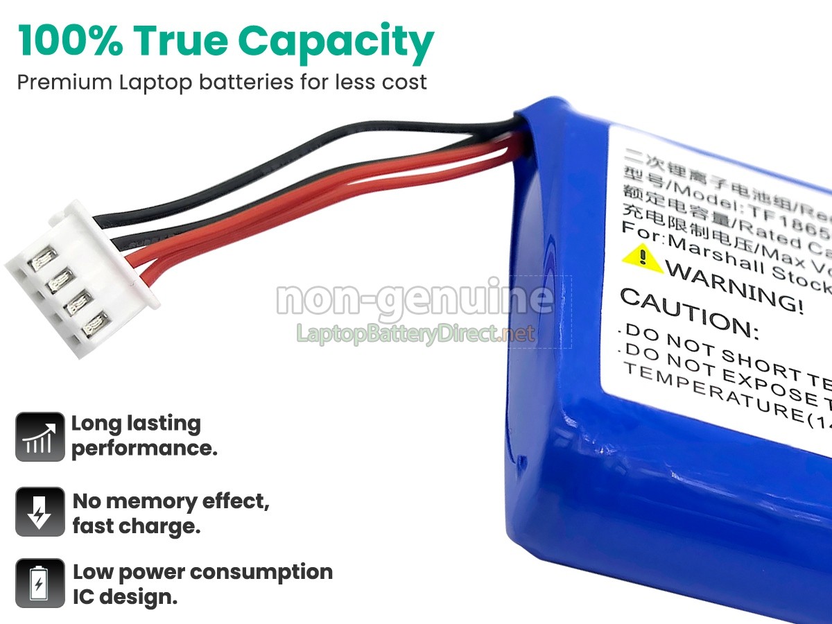 replacement Marshall TF18650-2600-1S3PA battery