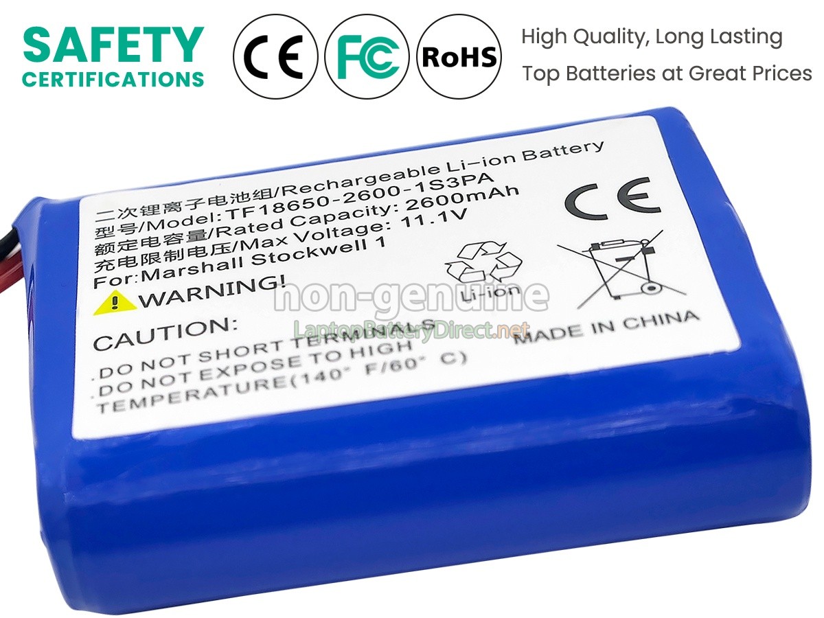 replacement Marshall TF18650-2600-1S3PA battery