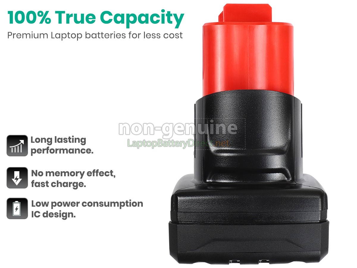 replacement Milwaukee 2524-20 battery