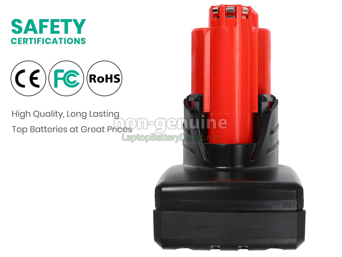 replacement Milwaukee 2524-20 battery