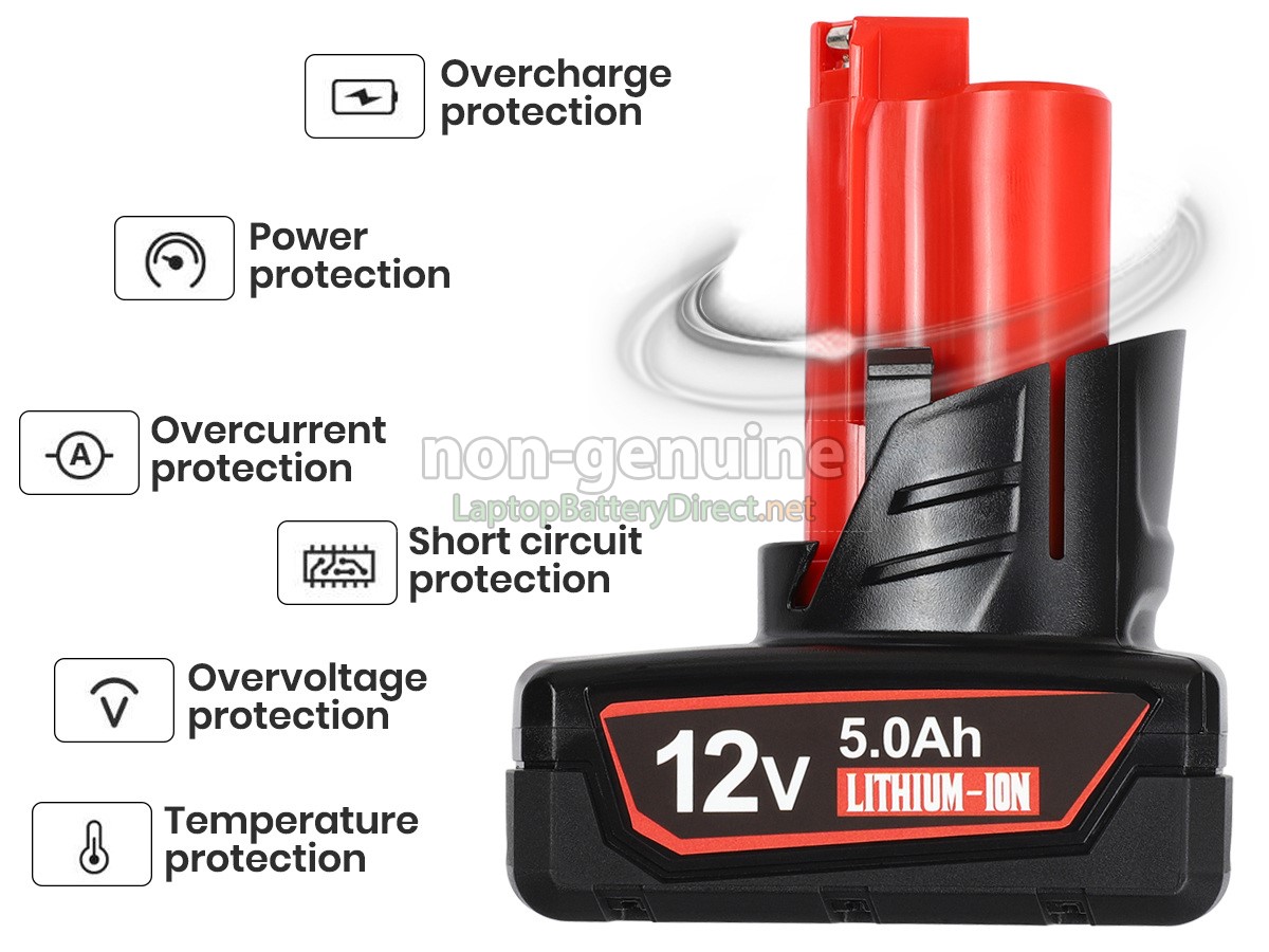 replacement Milwaukee 2524-20 battery