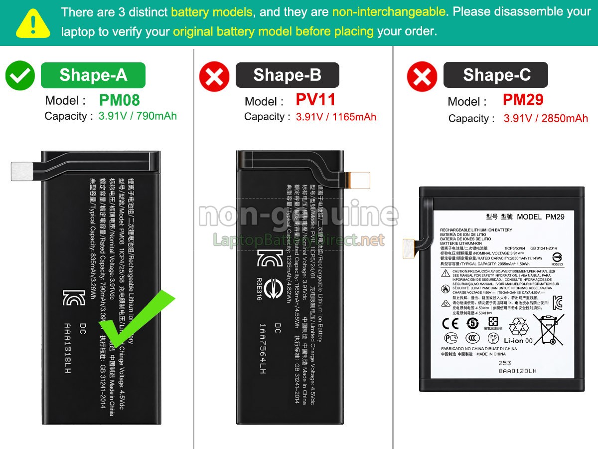 replacement Motorola XT2321-2 battery